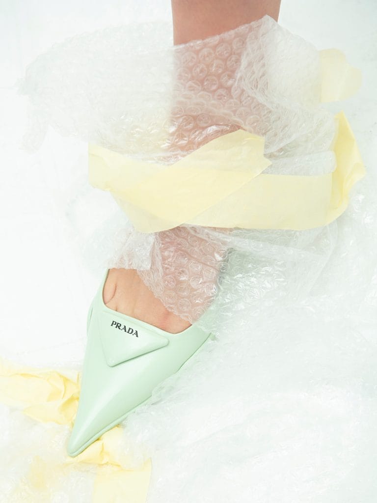 Prada Shoes in a blister and tape