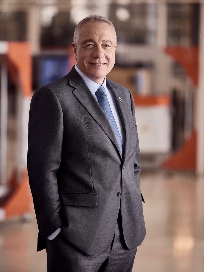 Portrait of business man on editorial mood for hub of technology in Barcelona